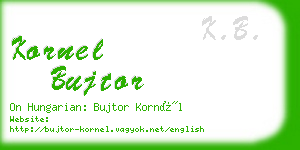 kornel bujtor business card